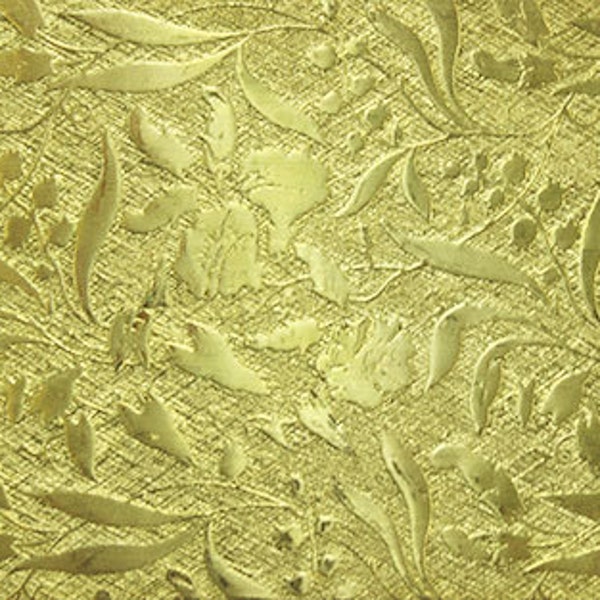 Pattern Brass Sheet "holiday floral" 2.5" wide 24ga (Choose length) - BSP142