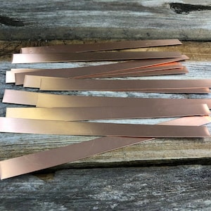 Copper Strip 26ga 7&quot; x 1/2&quot; 0.4mm Thick (Pkg of 12)  (CS26-7x1/2)