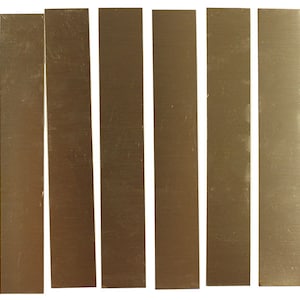 Red Brass Sheet 28ga 1&quot; x 6&quot; 0.32mm Thick (Pkg of 6)  (BS28-1)