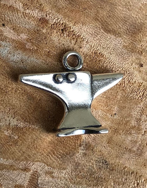add to your charm bracelet necklace or keyring Sterling silver tiny tool charm anvil diy jewelry metal worker jewelry maker