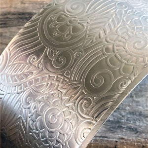 Patterned Sterling Silver Sheet "Paisley Garden" 2" x 6" (choose 18 thru 24ga)  (SSP43XX)