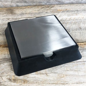 Steel Bench Block with Removable Rubber Base 3-7/8&quot; x 3-7/8&quot; x 3/4&quot; (AN545)