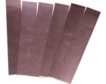 Copper Strip 18ga 1" x 6" 1.0mm Thick (Pkg of 6)  (CS18-1)