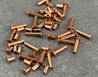 Copper Rivets 1/16" dia for Rivet Tool (50pcs) (CCCU10XX) **Choose Length**