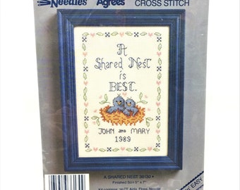 Design Works Counted Cross Stitch Kit 11/"X14/"-Noah/'s Ark Birth Record 14 Count