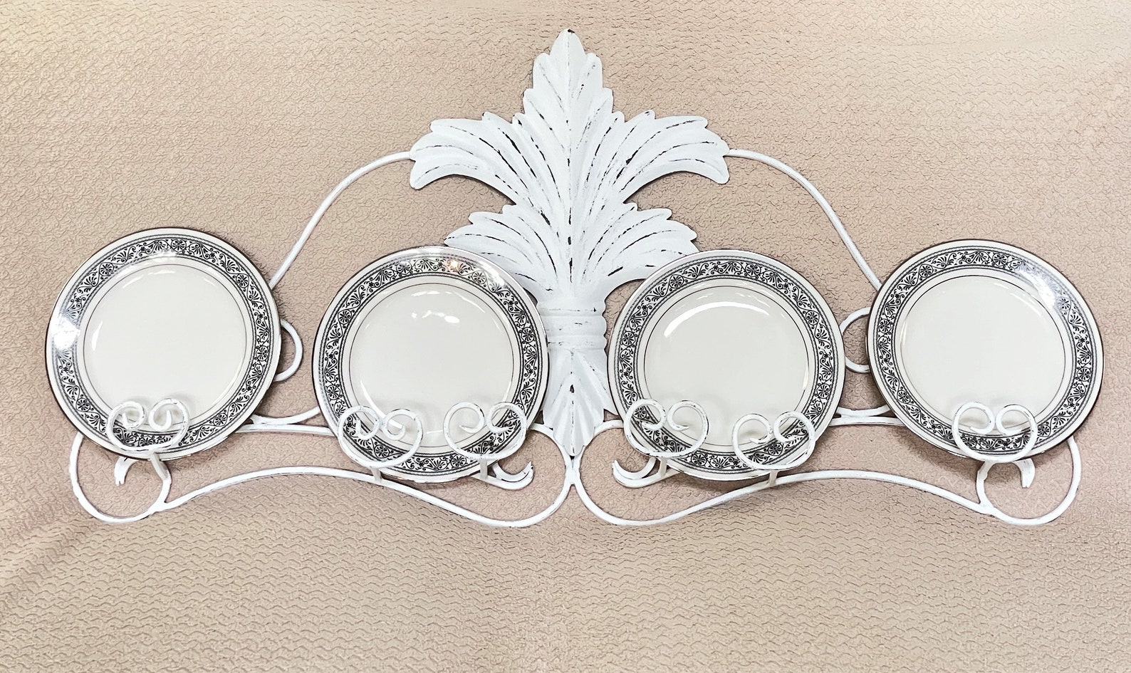 Gold Horizontal Plate Rack Holder Holds 4 Plates 40 Inch Long Etsy