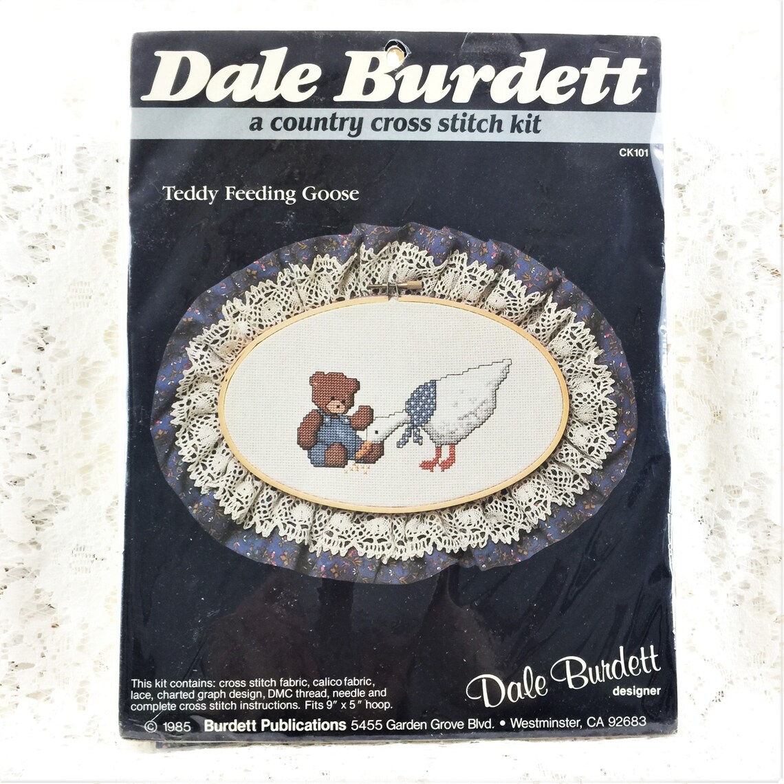 Dale Burdett 14 Count Cross Stitch Kit TEDDY FEEDING GOOSE | Etsy