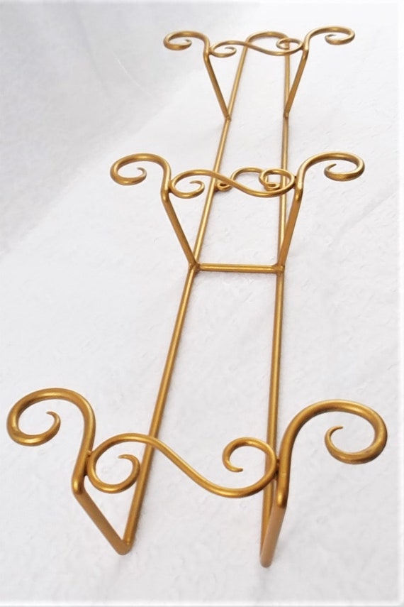 Metal Wall Plate Rack Holder Holds 3 Plates Vertical Hand Etsy