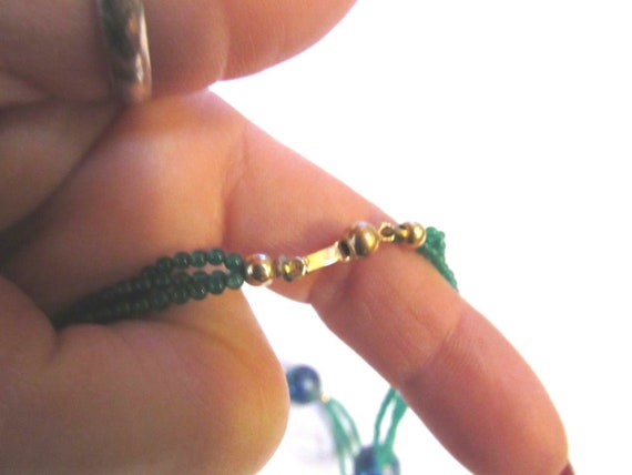 Green Onyx,14kt Gold Beads,Blue+Green Chinese Clo… - image 5