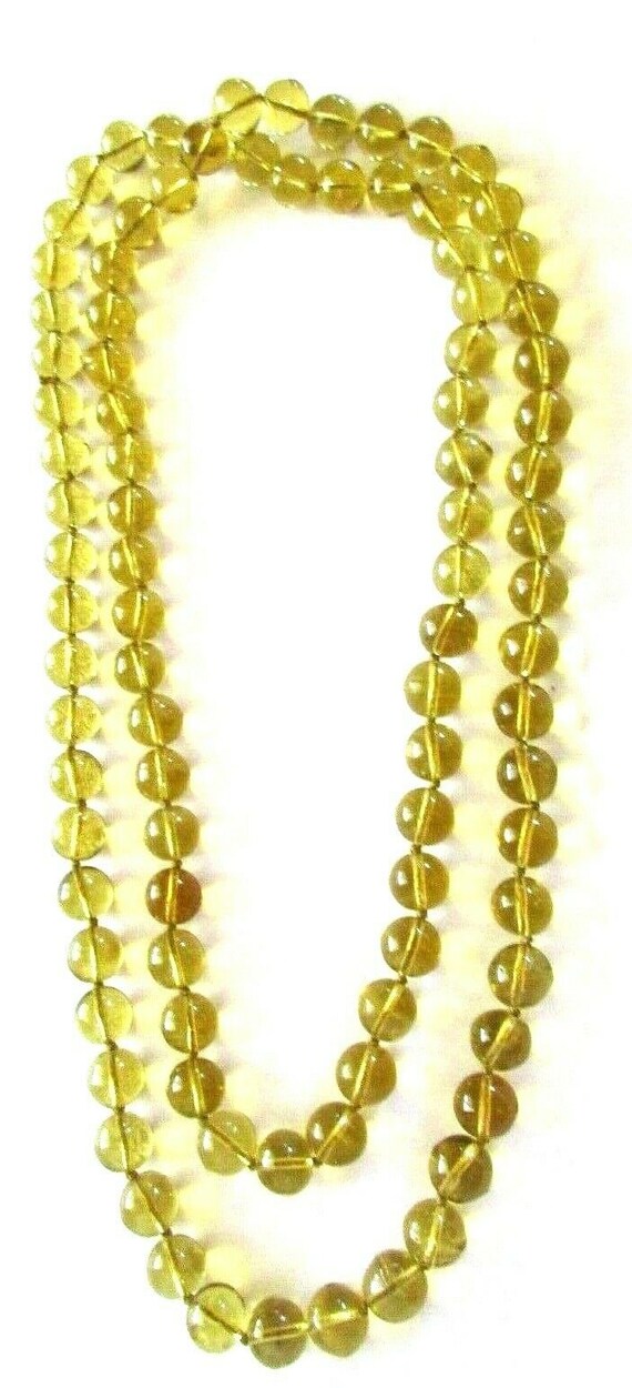 Antique Yellow Peking Blown Glass Beads size 12.7mm H… Gem