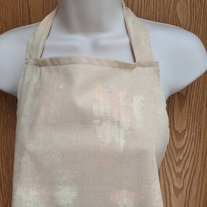 Ladies woman&#39;s full apron beige with apricot and cream colors