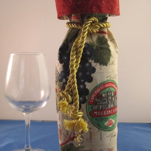 Wine Bag  Italian theme Wine Label Grapes Maubant Serey