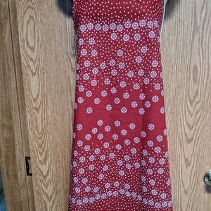 Woman&#39;s full apron, holiday or Christmas apron,red apron with snowflakes, Christmas cooking, Christmas gift, hostess gift, thank you gift