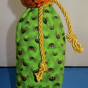 Halloween Little Spiders and Web  Reversible  Wine Bag Last One