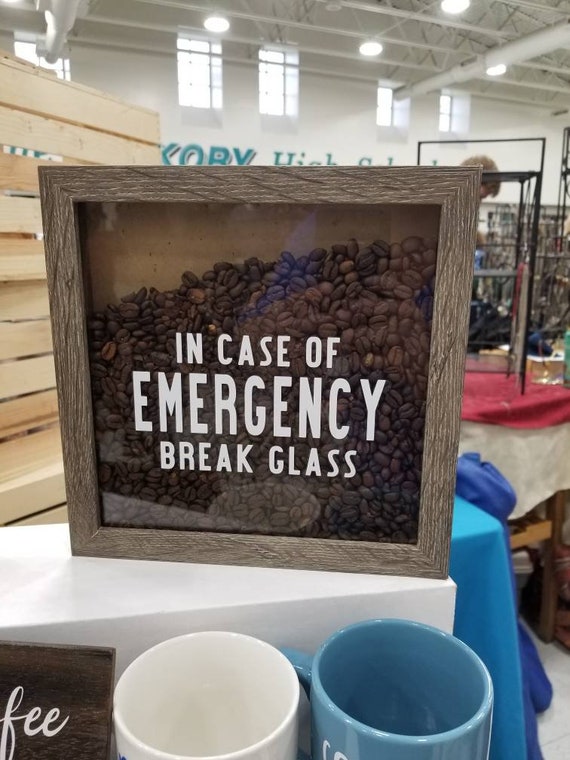 In Case Of Emergency Break Glass Coffee Shadow Box Coffee Etsy In Case Of Emergency Break Glass Coffee Shadow Box Coffee Etsy
