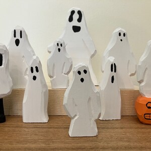Hand Carved Wooden Ghosts: Folk Art Halloween Decor 5.0 (71)