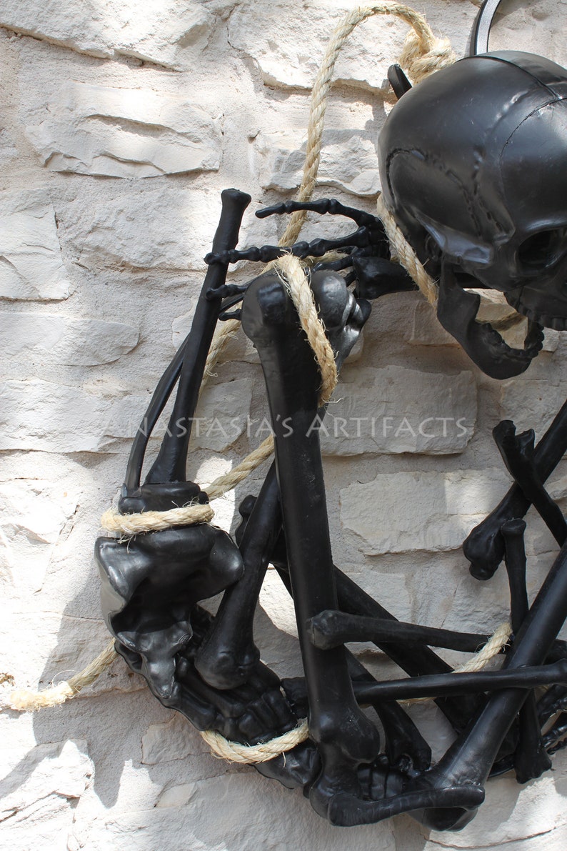 Halloween Wreath Fall Wreath Fire-Singed Sinister Macabre Hanged Skeleton Wreath Autumn Wreath