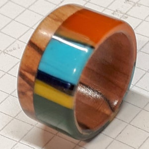 Surfboard Resin and Olive Wood Band