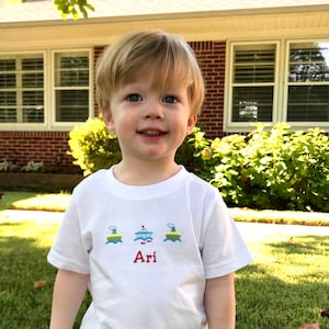 Baby Boy Clothes, Sailboat Shirt, Boys Summer Shirt, Seersucker Outfit, Kids Summer Shirt, Toddler Boy Outfit, Boy Personalized, Sailboat