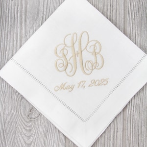 Mother of the Bride Handkerchief Wedding Gift, Bridesmaid Wedding Handkerchief Monogrammed, Bridesmaid Gift Personalized Handkerchief Bridal