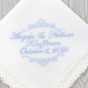 Something Blue For Bride - Bridal Handkerchief - Wedding Tradition