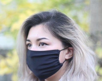 Black Mask Stretch Fabric, Single Layer Mask, Mouth Mask Spandex, Reusable Face Mask, Single Layer Masks Personalized