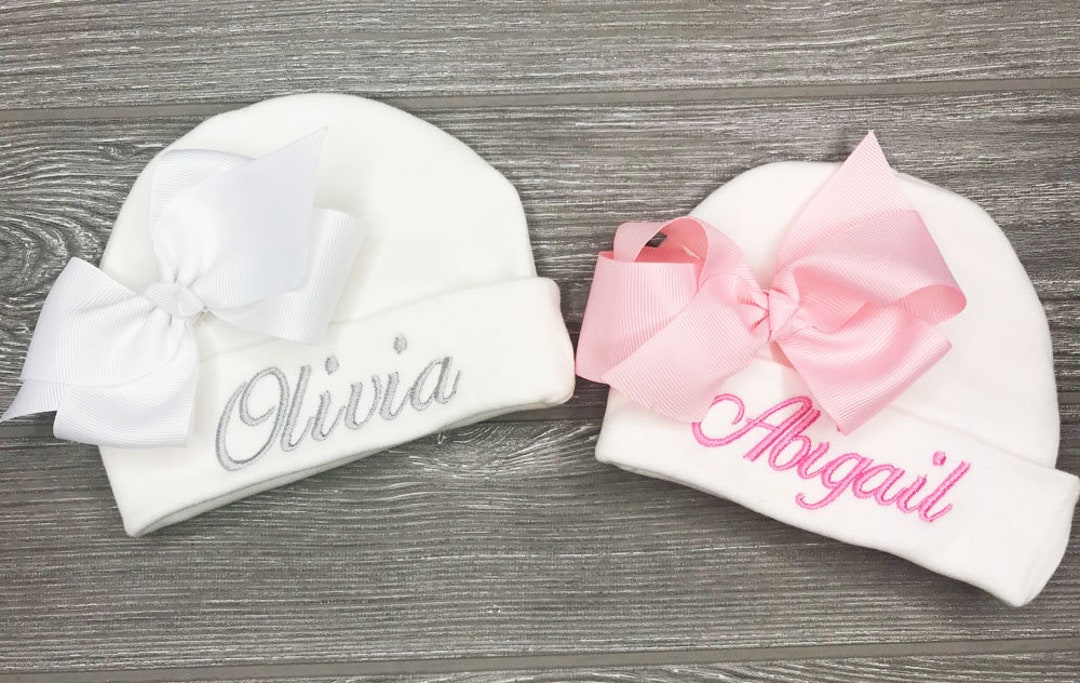 Personalized Baby Girl Gift, Newborn Girl Baby Hat Baby Shower Gift New ...