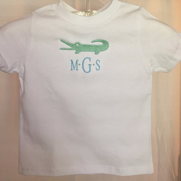 Alligator T-shirt Monogram Alligator Shirt for Boys Custom Boys Gift Baby gift Monogram Gift Personalized Gift for Boys