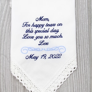 Mother of the Groom Gift, Personalized Wedding Gift for Mother of Groom, Personalized Handkerchief Mother of Groom Gift, Gifts for Parents