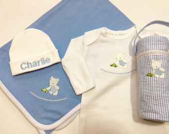 Baby Boy Coming Home Outfit,Baby Boy,Baby Shower Gift,Take Home Outfit,Newborn Boy,Baby Boy Outfit,Baby Boy clothes,Newborn,monogrammed gown