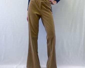 Y2K NWT Illegal Jeans Brown Corduroy Mid Rise, Flare Leg Pants