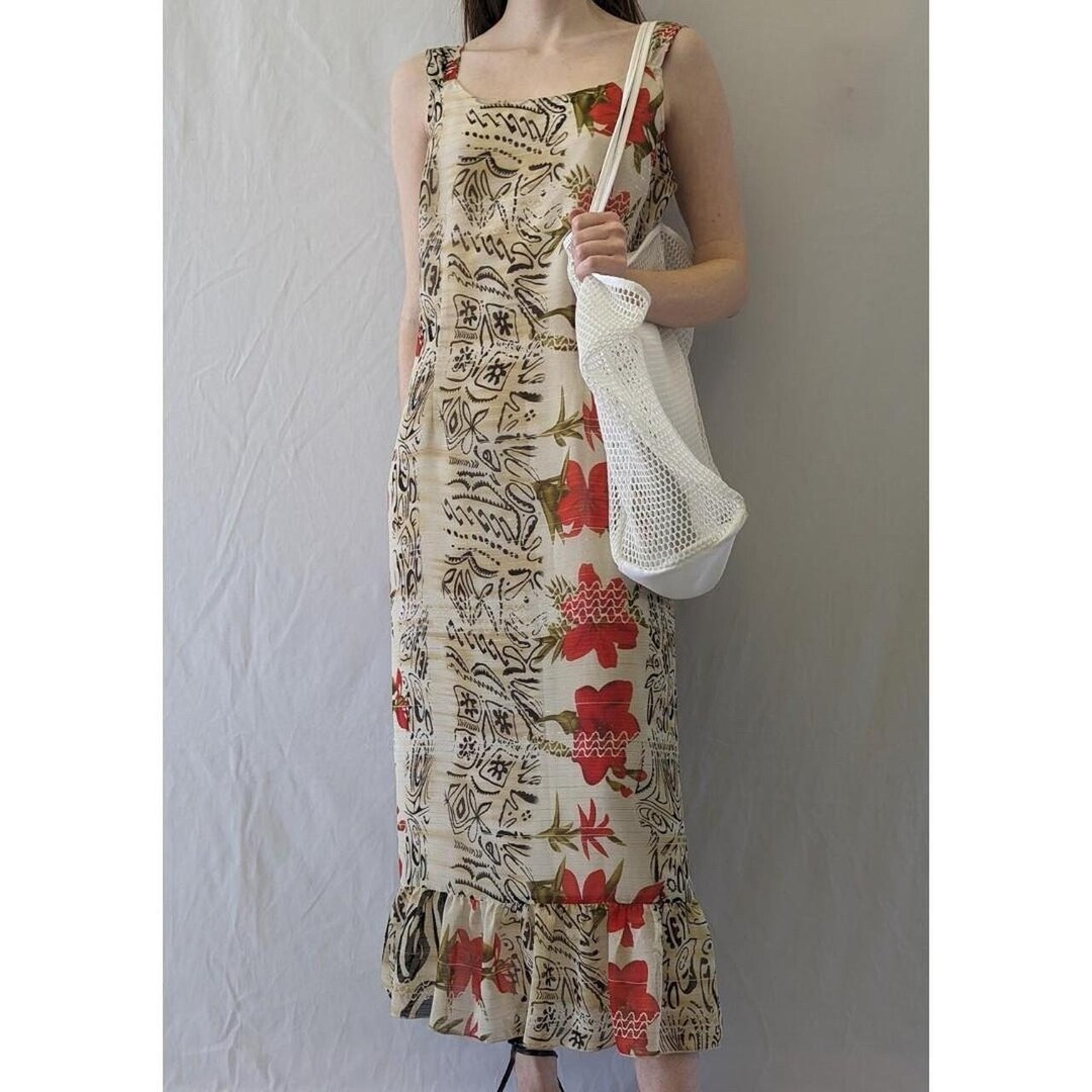1990s Bantry Bay White Midi Dress With Gold Lurex Stripes