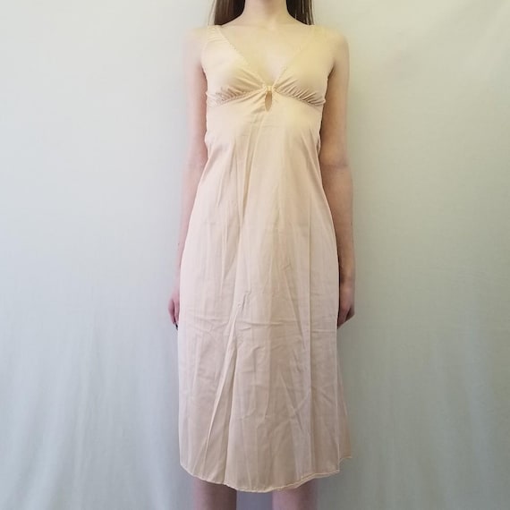 1970s BNWT Kayser Nude Slip Dress Gem