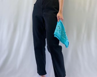1990s Authentic Northern Experience High Rise, Straight Leg Black Jeans