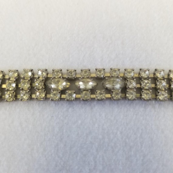 Vintage Clear/white Rhinestone Bracelet - Etsy