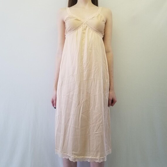1970s BNWT Kayser Nude Slip Dress Gem