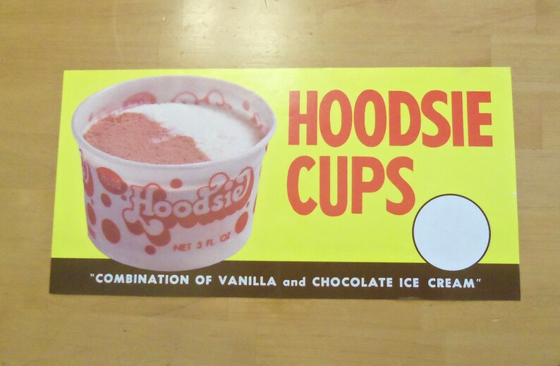 1970'S Hood Hoodsie Cup Promotional Advertising Sign Etsy