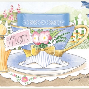 Mom I Love You Teacup Greeting Card image 1