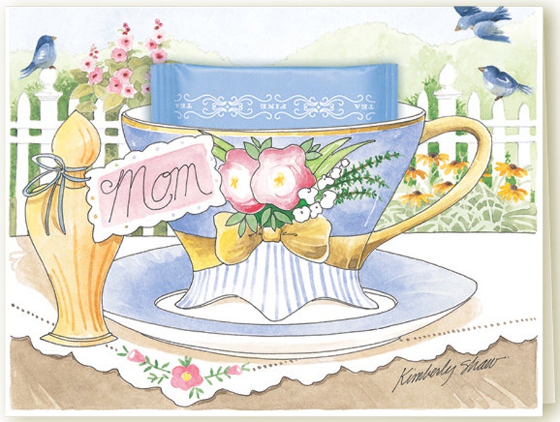 Mom I Love You Teacup Greeting Card image 1