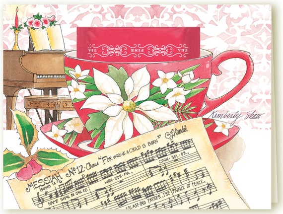 Just Married Teacup Greeting Card with a Peppermint teabag