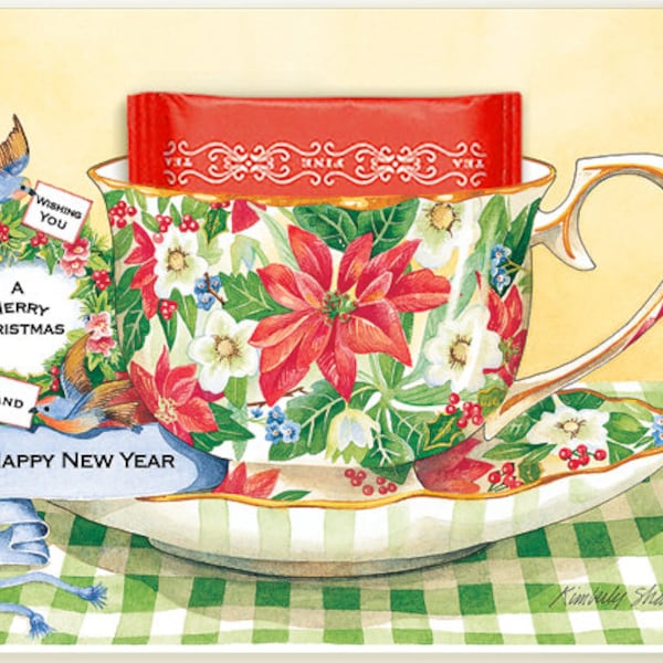 Christmas Tea Card Etsy