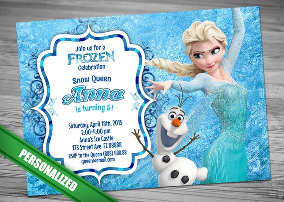 elsa frozen invitation olaf frozen birthday invitation etsy