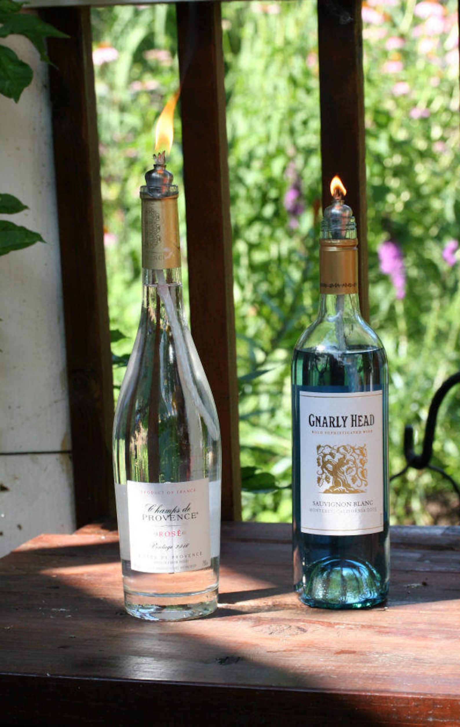 5 Aluminum Bottle Wick Holders Wine Bottle Wicks Oil Candle Etsy