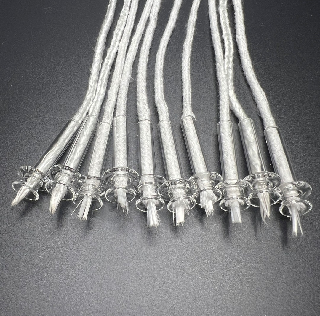 10 Replacement Wicks Glass Wick Holders Fiberglass Wicks Oil Candle