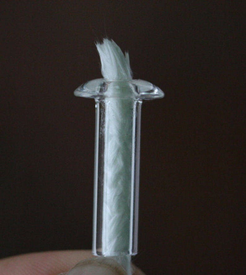 25 Glass Oil Candle Wick Holders with Fiberglass Wicks Rock Etsy