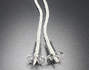 Wide 3/4" Flange Glass Oil Candle Wick Tube | Wick Holder for Wine or Beer Bottle Wicks (2 Pack)