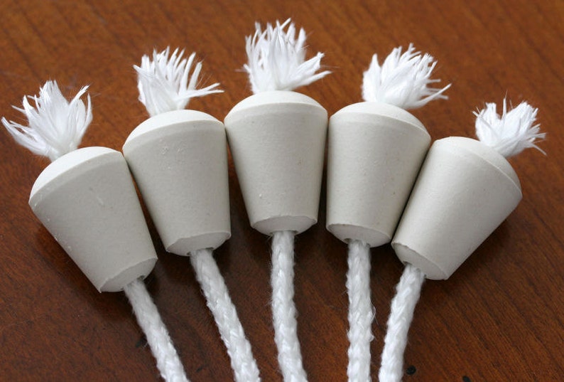 5 Ceramic Wine Bottle Wick Holders Oil Lamp Oil Candle Wicks Etsy