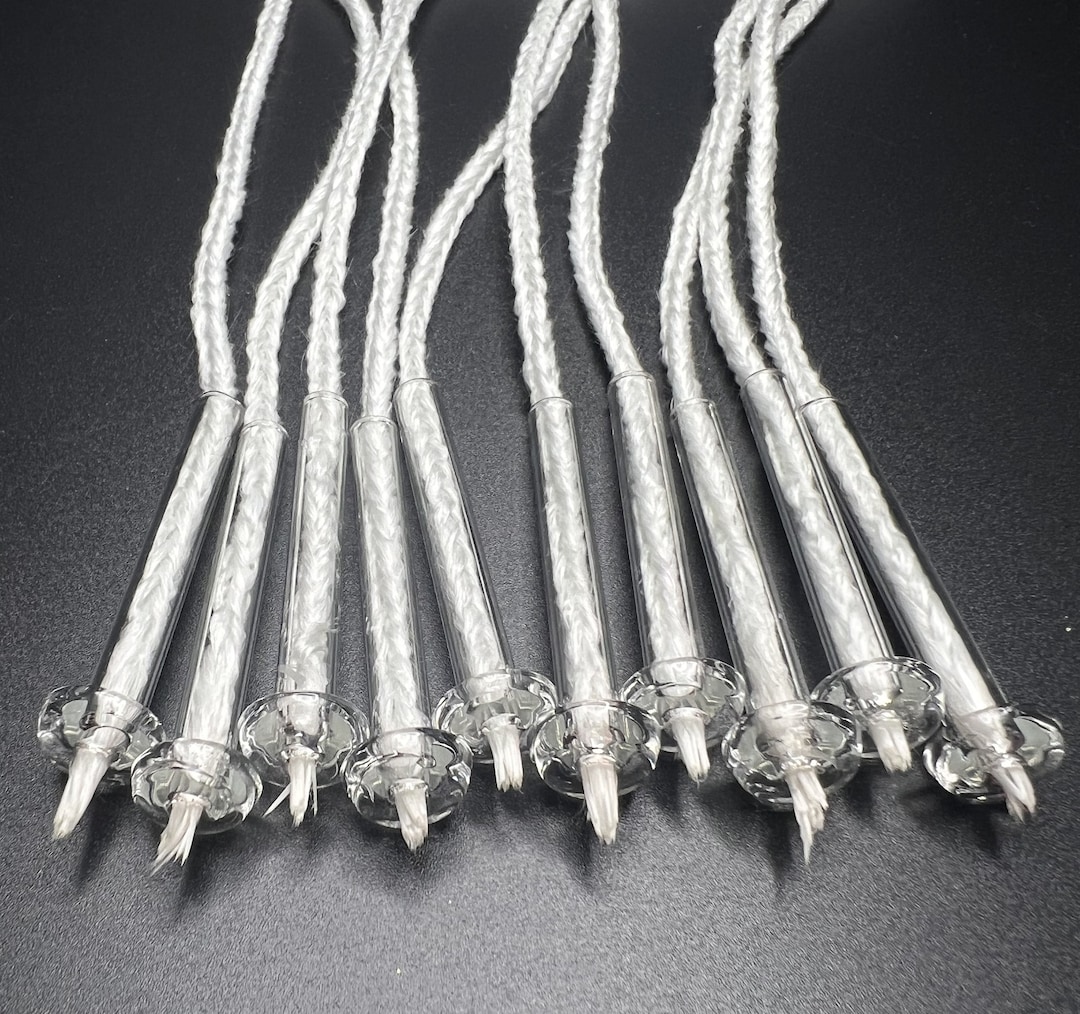 10 Glass Wick Tubes 2 Wick Holder Tubes Oil Candle Wicks Glass Wick Holders Wick Inserts 10