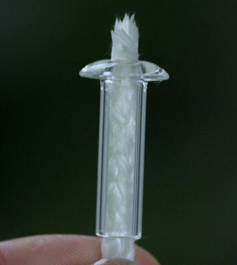 5 Replacement Glass Wick Holders Oil Candle Fiberglass Wicks Etsy