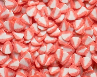 5g Polymer Clay Strawberry Slices - Over 100 Pieces